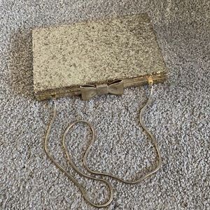 Kate Spade Sequin Bridal or Bachelorette Clutch/Purse with Bow Closure